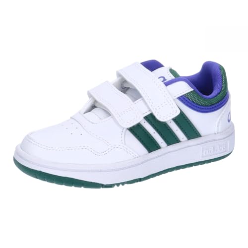 adidas Hoops Lifestyle Basketball Hook-and-Loop Shoes Schuhe, Cloud White/Collegiate Green/Lucid Blue, 31.5 EU von adidas