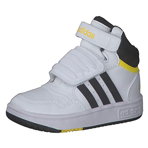 adidas Jungen Hops Mid 3.0 Ac I Sneaker, Ftwr White Core Black Beam Yellow, 25 EU von adidas