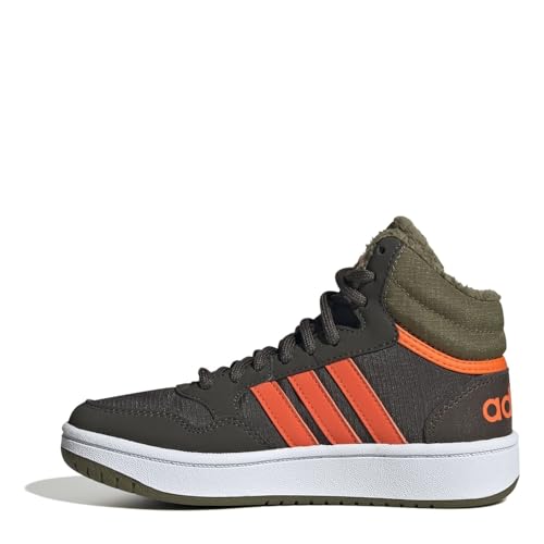 Adidas Hoops MID 3.0 K Sneaker, Shadow Olive/Impact orange/Focus Olive, 36 2/3 EU von adidas