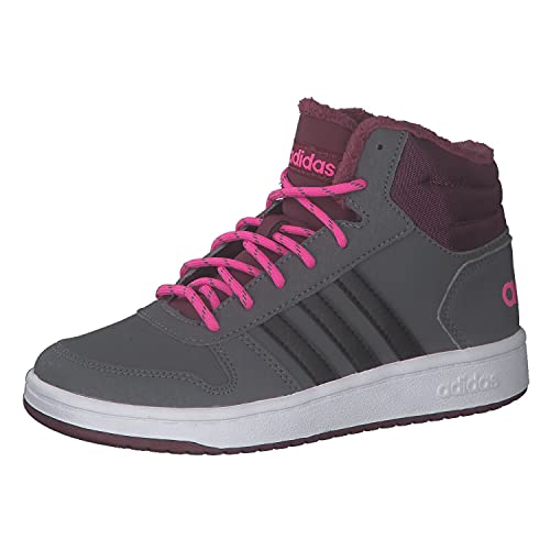 adidas Jungen Hoops Mid 2.0 Basketballschuh, Grey Five Core Black Screaming Pink, 34 EU von adidas