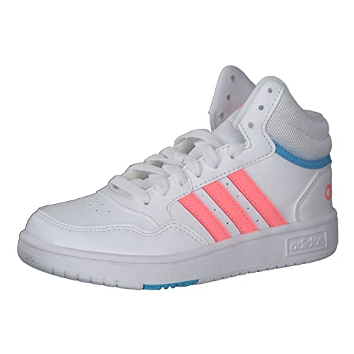 adidas Hoops Mid 3.0 Basketball Shoe, Cloud White Acid Red Sky Rush, 39 1/3 EU von adidas