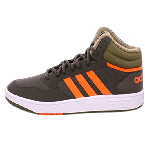 adidas Hoops Mid 3.0 K Sneaker, Shadow Olive Impact Orange Focus Olive, 37 1/3 EU von adidas