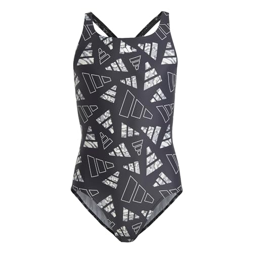 adidas IB4313 AOP Bars Suit G Swimsuit Girl's Black/Wonder Silver Größe 910A von adidas