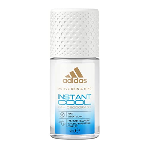 adidas Instant Cool Deo Roll-On für sie, mit Minzöl und 24 Stunden Frische mit hautfreundlicher Formel, 50 ml adidas Instant Cool Deo Roll-On für sie, mit Minzöl und 24 Stunden Frische mit hautfreundlicher Formel, 50 ml von adidas