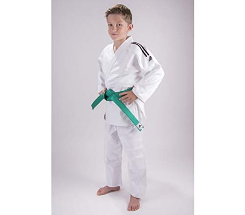 adidas Judo Club weiß, Schwarze Streifen mit Hose, Jacke + Gürtel (160) von adidas