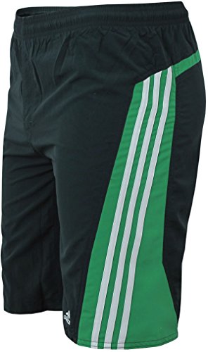 adidas Jungen Badehose 3-Streifen Colorblock Shorts – Schwimmshorts für Kinder mit Kordelzug – elastisch & schnelltrocknend (Größe 128, dunkelgrau-grün) von adidas
