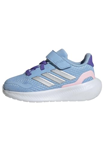 adidas Jungen Unisex Kinder RUNFALCON 5 Shoes Infants Laufschuhe, Glow Blue/Silver Metallic/Clear Pink, 23.5 EU von adidas