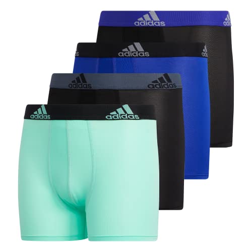 adidas Kids-Boy's Performance Boxer Briefs Underwear (4-Pack), Lucid Blue/Black/Pulse Mint Green, X-Large von adidas