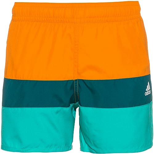 adidas Kinder Badeshorts Colorblock orange Rush-Mint Rush 128 von adidas