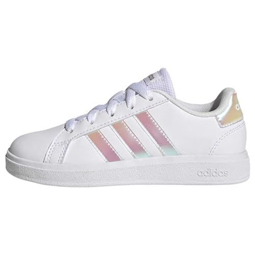adidas Grand Court Lifestyle Lace Tennis Shoes Tennisschuhe, Cloud White/Iridescent/Cloud White, 32 EU von adidas