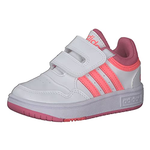 adidas Unisex Baby Hoops 3.0 CF Basketball Shoe, Cloud White/Acid Red/Rose Tone, 23 EU von adidas