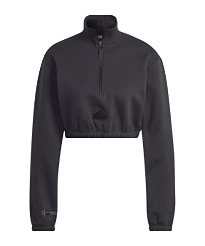 adidas Lifestyle - Textilien - Sweatshirts New Crop Halfzip Sweatshirt Damen grauweiss M (38-40) von adidas