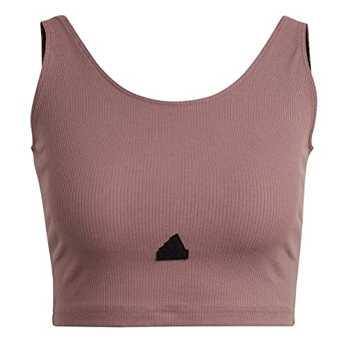 adidas Lifestyle - Textilien - Tanktops New Rib Crop Top Damen rosaschwarz L (42-44) von adidas