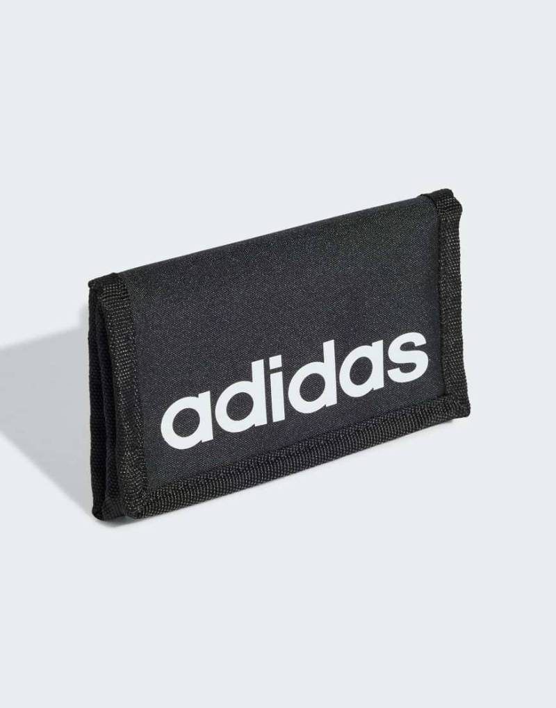 adidas Performance - Geldbörse in Schwarz mit linearem Logo in Weiß von adidas Originals