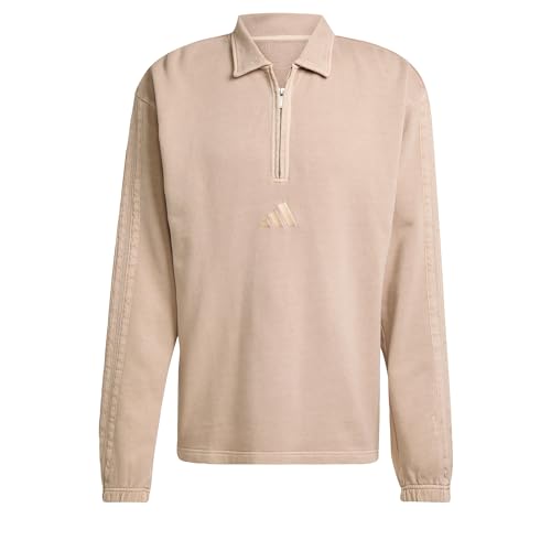 adidas Men's All SZN French Terry Washed Half-Zip Pullover Warm Sandstone L von adidas