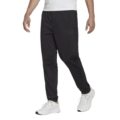 adidas Men's Big & Tall Essentials Warm-Up Slim Tapered 3-Stripes Tracksuit Bottoms, Black/Black, 3X-Large/Tall von adidas