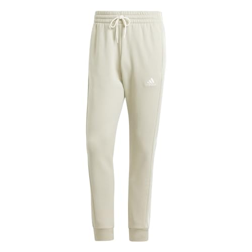 adidas Men's Essentials Fleece 3-Stripes Tapered Cuff Pants Jogginghose, Putty Grey, S von adidas