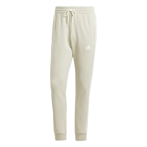 adidas Men's Essentials Fleece 3-Stripes Tapered Cuff Pants Jogginghose, Putty Grey, XXL von adidas