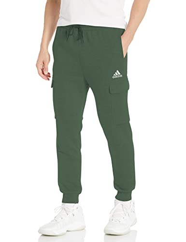 adidas Men's Essentials Fleece Regular Tapered Cargo Pants, Green Oxide/Linen Green, Small von adidas