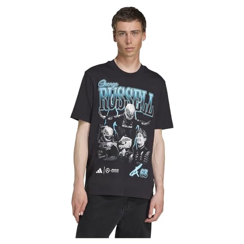 adidas Men's Mercedes - AMG Petronas Formula One Team George Russell Graphic T-Shirt Black 2XL von adidas
