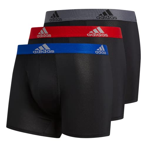 Adidas Men's Performance Trunk Underwear (3-Pack) Boxed, Black/Collegiate Royal Blue/Scarlet Red, Large von adidas