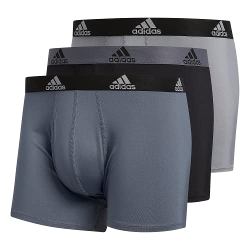 Adidas Men's Performance Trunk Underwear (3-Pack) Boxed, Onix Grey/Black/Grey, Medium von adidas