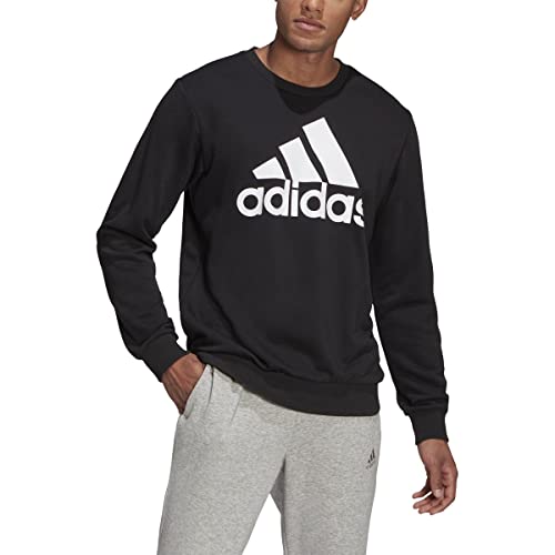 adidas Men's Standard Essentials Big Logo Sweatshirt, Black/White, X-Large von adidas