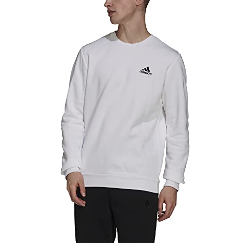 adidas Men's Standard Essentials Fleece Sweatshirt, White/Black, X-Large von adidas