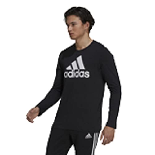 adidas Men's Standard Essentials Long Sleeve T-Shirt, Black/White/White, Medium von adidas