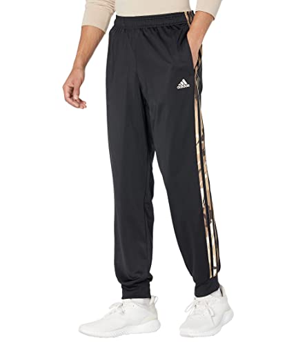 adidas Men's Standard Warm-up Tricot Tapered Camo Track Pant, Black, Medium von adidas