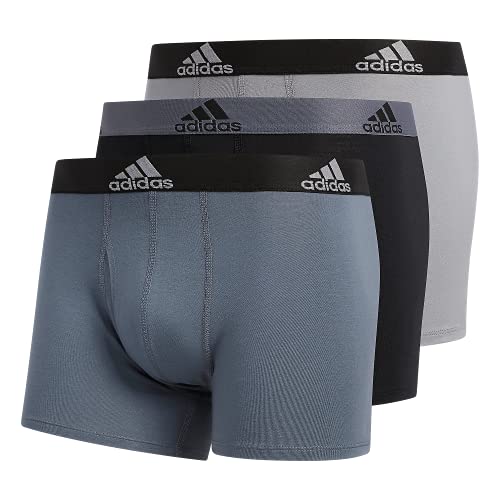 adidas Men's Stretch Cotton Trunk Underwear (3-Pack) Boxed, Onix Grey/Black/Grey, X-Large von adidas