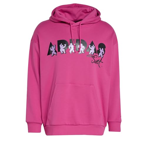 adidas Men's x Jeremy Scott Hoodie Semi Lucid Fuchsia 3XL von adidas