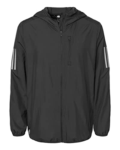 adidas Mens Hooded Full-Zip Windbreaker, XL, Black von adidas