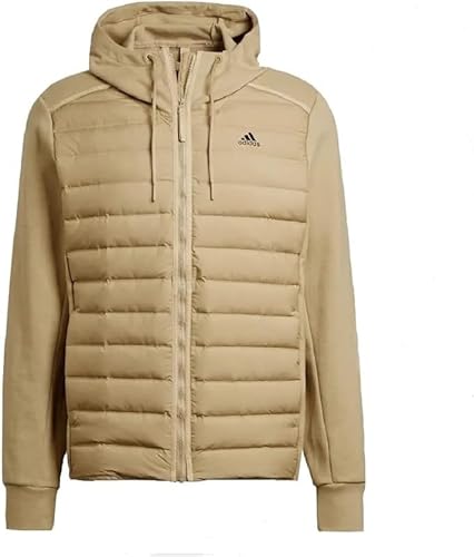 adidas Mens Jacket Varilite Hybrid Hooded Full Zip Jacket Beige Tone New GT9209 (as3, alpha, l, regular, regular, Large) von adidas