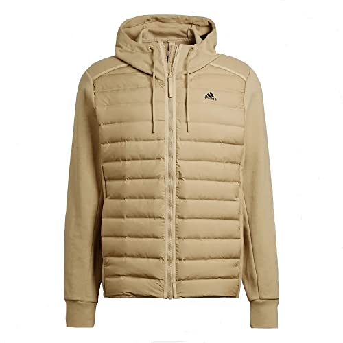 adidas Mens Jacket Varilite Hybrid Hooded Full Zip Jacket Beige Tone New GT9209 (as3, alpha, xx_l, regular, regular, XXL) von adidas