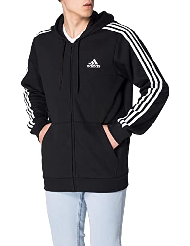 adidas Mens M 3S FL FZ HD Jacket, Black, S von adidas