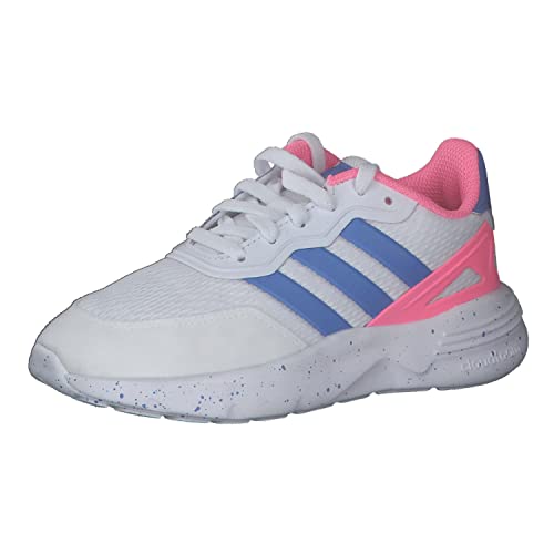 adidas Nebzed Lifestyle Lace Running Sneaker, FTWR White/Blue Fusion/Beam pink, 36 EU von adidas