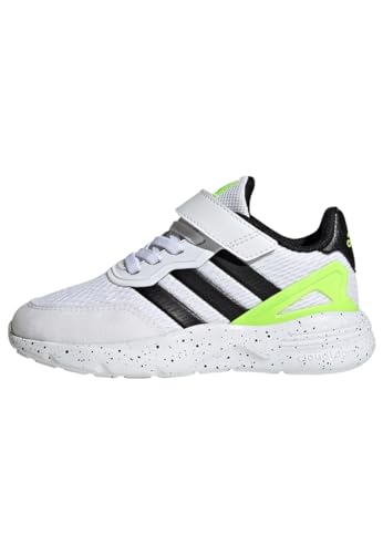 adidas Nebzed Elastic Lace Top Strap Shoes Sneakers, FTWR White/core Black/Lucid Lemon, 38 2/3 EU von adidas