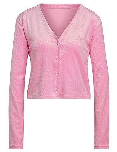 adidas Originals Cropped Cardigan Trefoil Jacke Samt (36, Bliss pink) von adidas