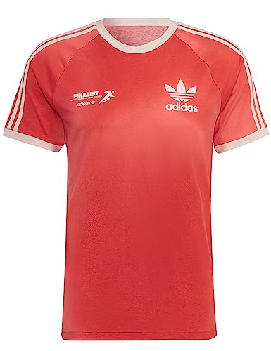 adidas Originals Herren 3-Streifen Mellow Running Club T-Shirt (as3, Alpha, m, Regular, Regular, rot-weiß) von adidas