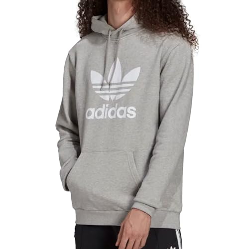 adidas Originals Kapuzenpullover Hoodie Trefoil Hooded Sweatshirt Classic Grey Heather/White H06669 New (as3, Alpha, 4X_l, Regular, Regular) von adidas