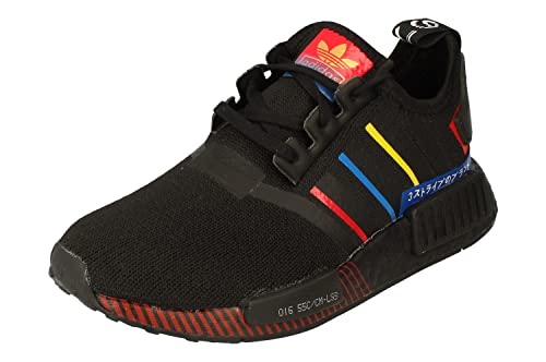 adidas Originals NMD_R1 Junior Running Trainers Sneakers (UK 3.5 US 4 EU 36, Black White red FY1543) von adidas