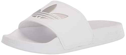 adidas Originals Women's Adilette Lite Slides Slipper, White/White/Matte Silver, 8 von adidas Originals
