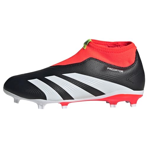 adidas Predator 24 League Laceless Firm Ground Boots Fußballschuhe, Core Black/Cloud White/Solar Red, 29 EU von adidas