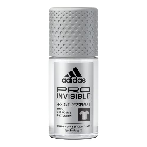 adidas Pro Invisible Anti-Transpirant Deo Roll-On für ihn, 48 Stunden Trockenschutz und langanhaltende Frische, 50 ml von adidas