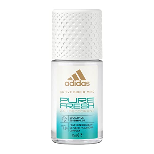 adidas Pure Fresh Roll Deo Roll-On für sie, mit Eukalyptusöl und 24 Stunden Frische mit hautfreundlicher Formel, 50 ml von adidas