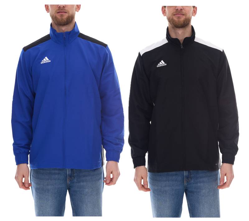 adidas REGISTA 18 Herren Trainings-Jacke mit CLIMALITE Technologie aus recyceltem Materialien Sport-Jacke Schwarz oder Blau von adidas
