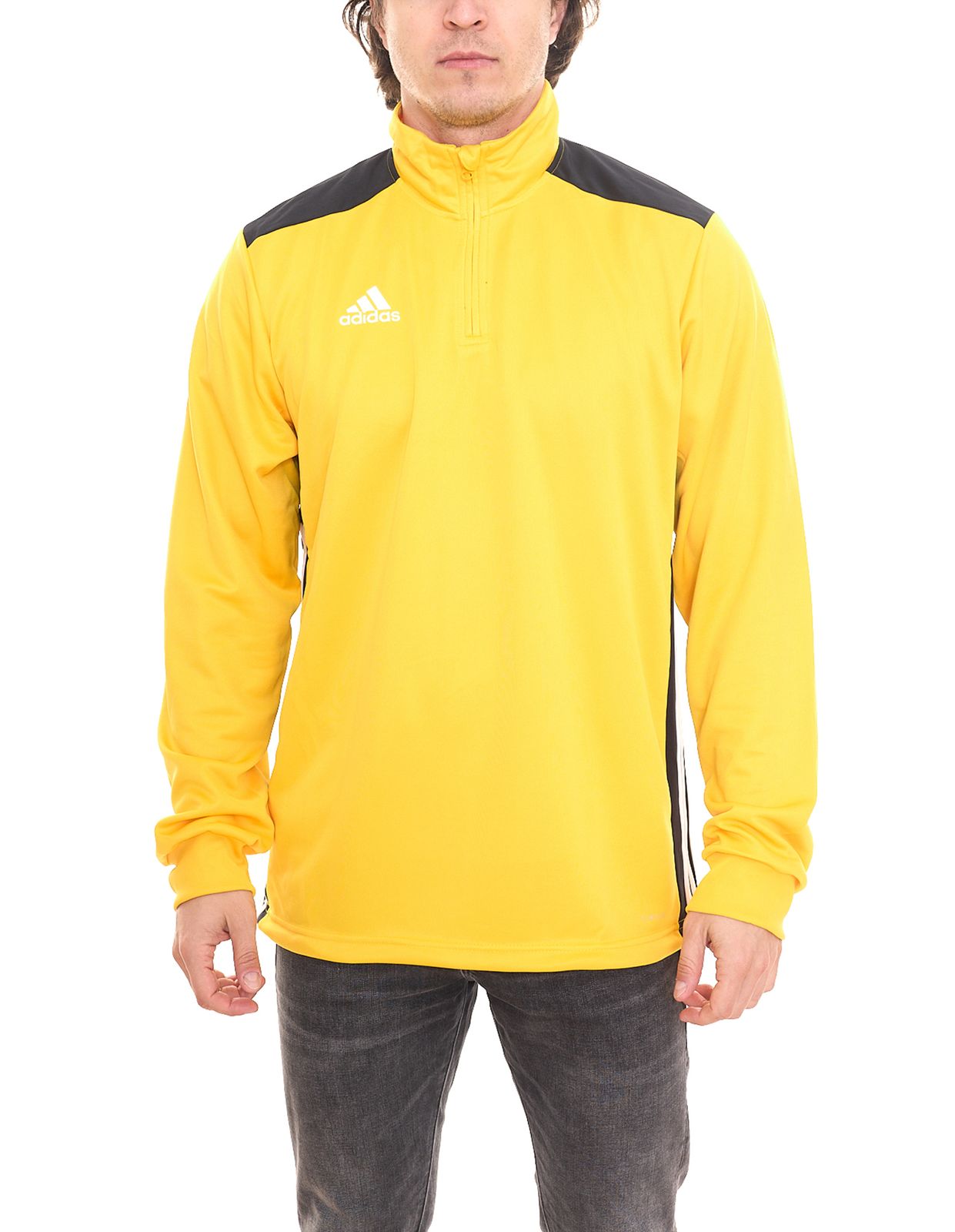 adidas REGISTA 18 Herren Trainings-Shirt 1/4 Zip mit CLIMALITE Technologie Pullover CZ8648 Gelb von adidas