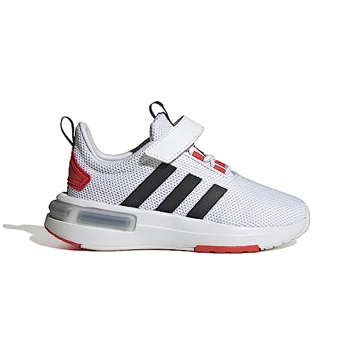 adidas Racer TR23 Shoes Kids8 EL Sneaker, FTWR White/Core Black/Bright Red Strap, 38 2/3 EU von adidas