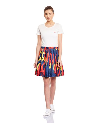 adidas - Röcke und Kleider - Paris Printed Pleated Kleid - Core White - 36 von adidas